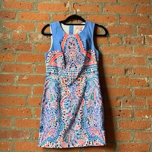 Lilly Pulitzer Blue and Pink Mosaic Mini Dress